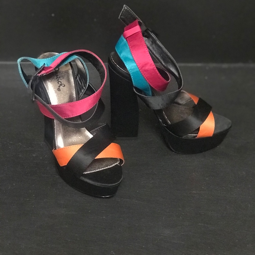 Qupid black matte satin shoe